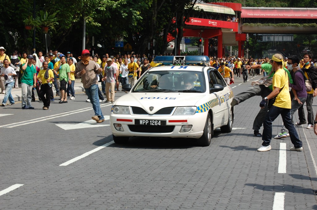 Patrol car attacked